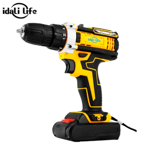 Parafusadeira Furadeira 21V 2 Baterias Com Maleta e Acessórios Completo IDALI LIFE