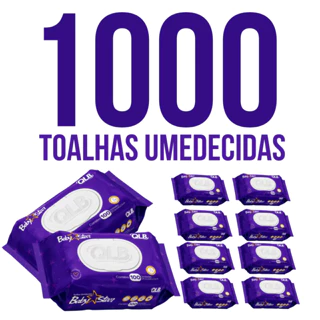 Caixa com 10 Lenços/Toalha Umedecidas Baby Star Roxa c/ 100 Unidades Cada – Tampa FlipTop em Oferta na Shopee