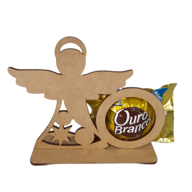 Kit 50 Lembrancinha Batizado Primeira Eucaristia Porta Bombom Anjo Mdf ...