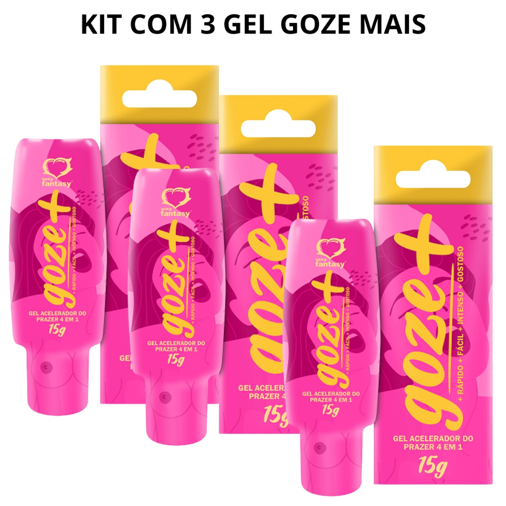 Kit com 3 Gel Lubrificante Feminino Acelerador Orgasmos Goze+ Mais 15G ...