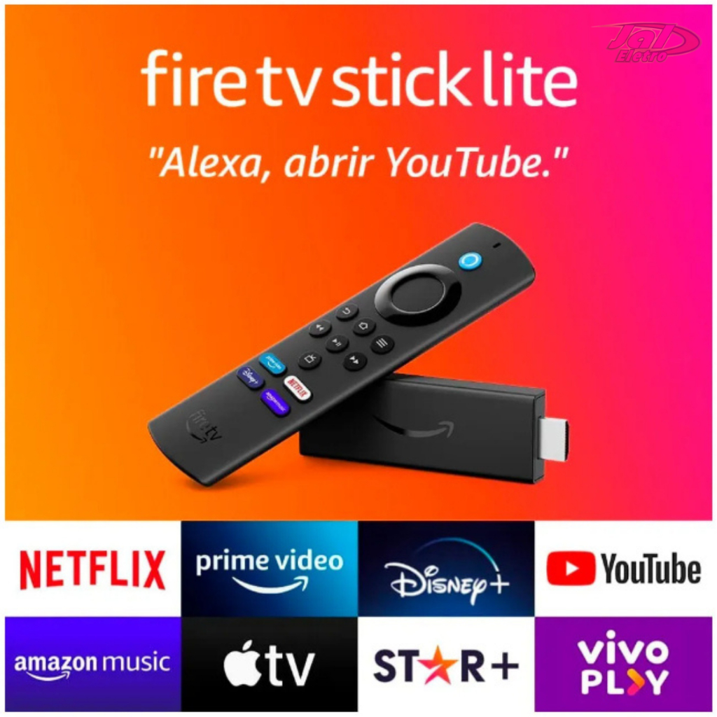 Amazon Fire Tv Stick Lite com Alexa 2ª Geração Full HD 1080p 8gb