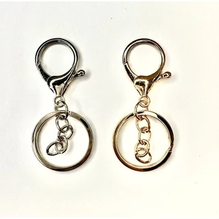 10/20/24 peças de Argola de Chaveiro 30MM com mosquetão dourado ou níquel