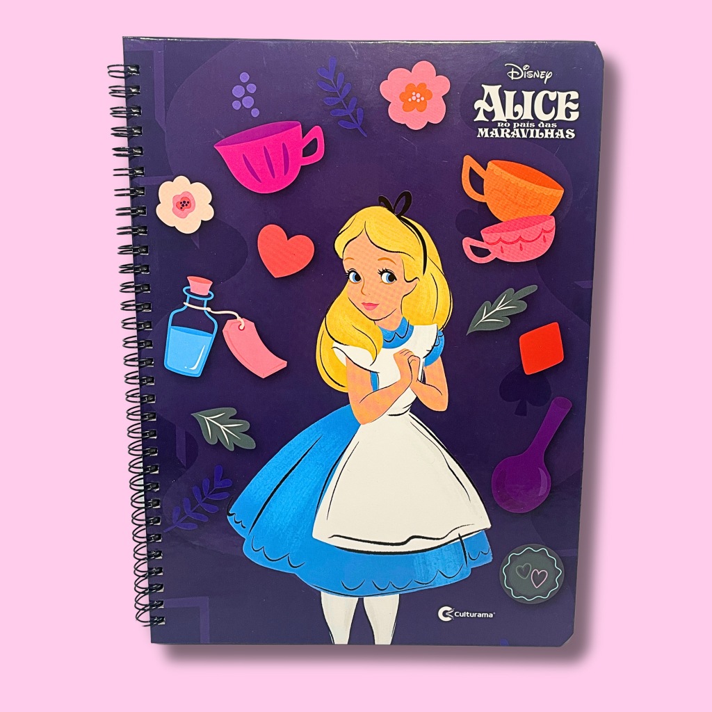 Caderno Alice no Pais das Maravilhas Universitario 1 Materia 80 Folhas ...