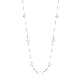 Colar de Ouro 18k Trevos com 6mm e 45cm em Oferta na Shopee