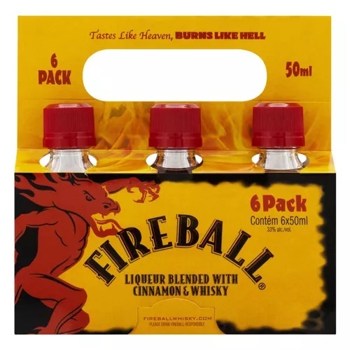 LICOR DE WHISK FIREBALL 50ML (KIT COM 6) | Shopee Brasil