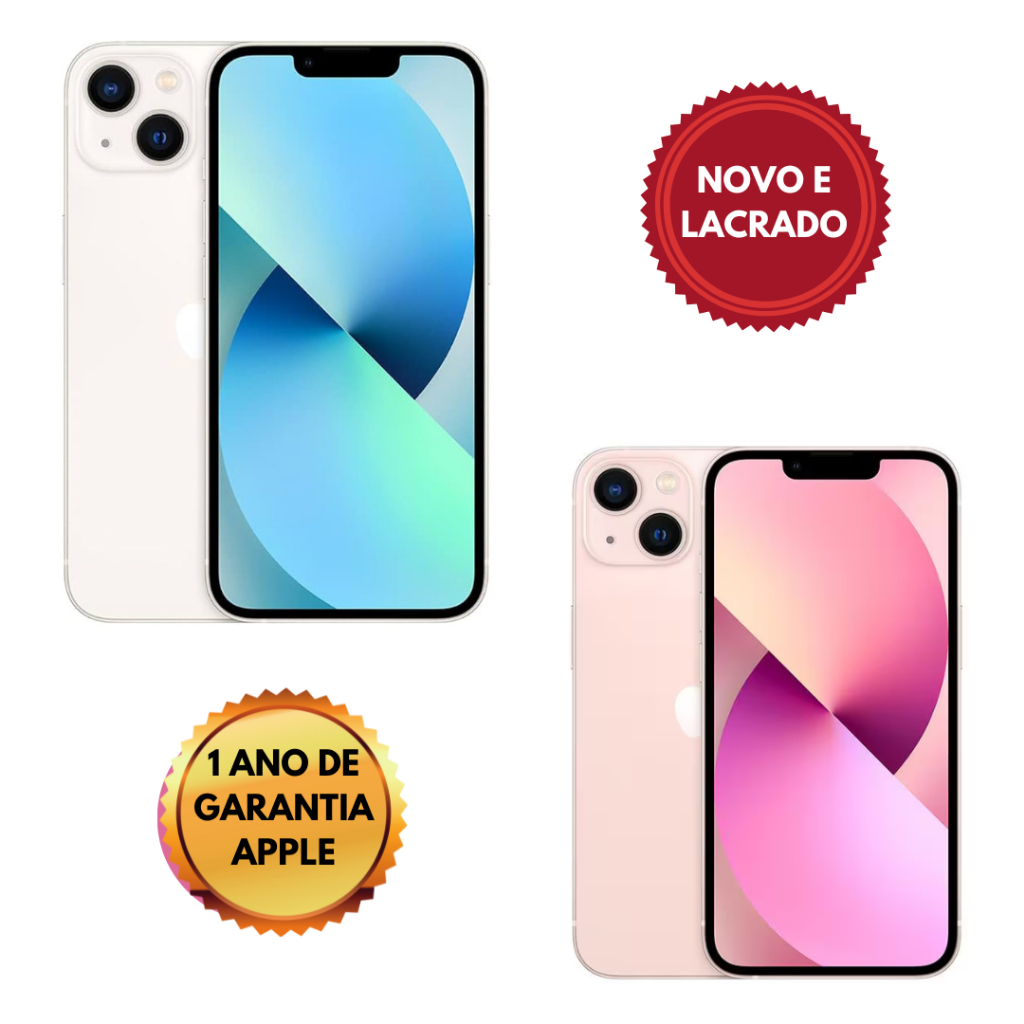 Apple iPhone 13 128GB Chip + eSIM Novo Lacrado Com 1 Ano de Garantia ...