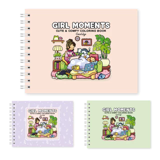 Livro de Colorir Girl Moments 48 Folhas 180g Personalizado Com Nome Caderno de Pintar Bobbie Goods