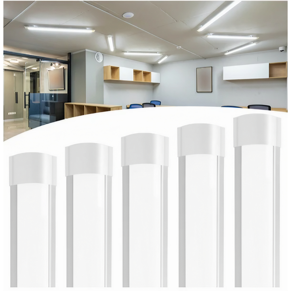 Kit 5 Luminárias Led Linear 30cm Tubular Sobrepor Slim 9W Branco Neutro ...