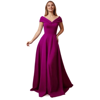 Vestido Longo De Festa Madrinha Decote Ombro A Ombro Isis