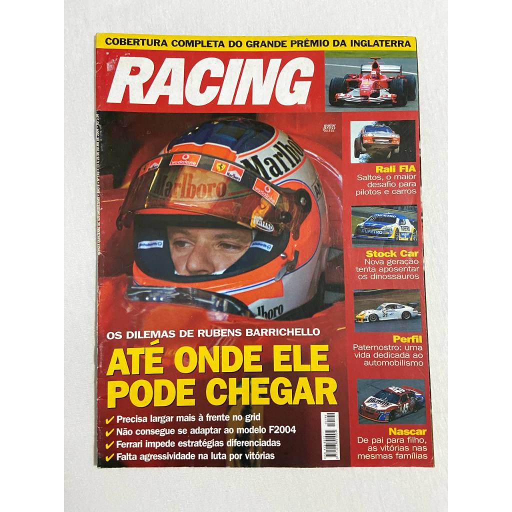 Revista Racing Os dilemas de Rubens Barrichello | Shopee Brasil