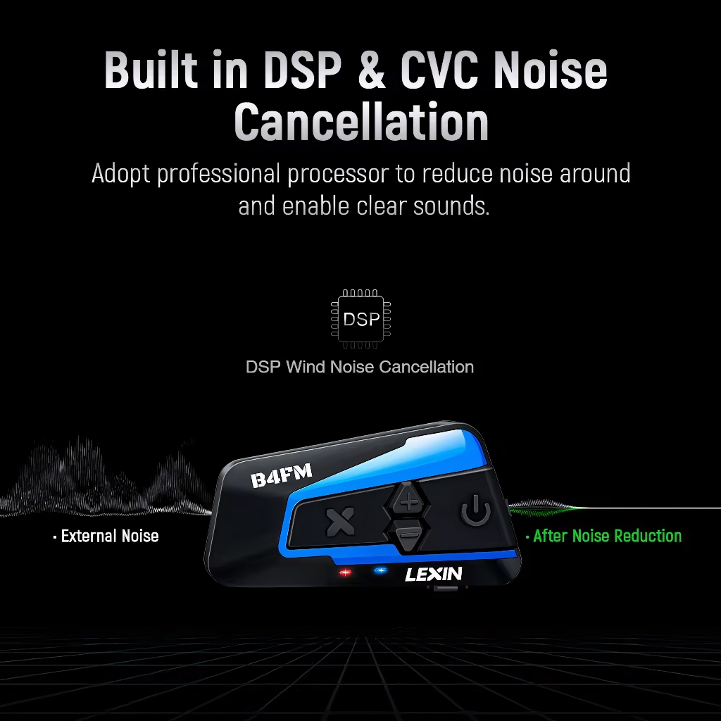 Lexin-B4FM-X Motocicleta Intercom, Bluetooth Capacete