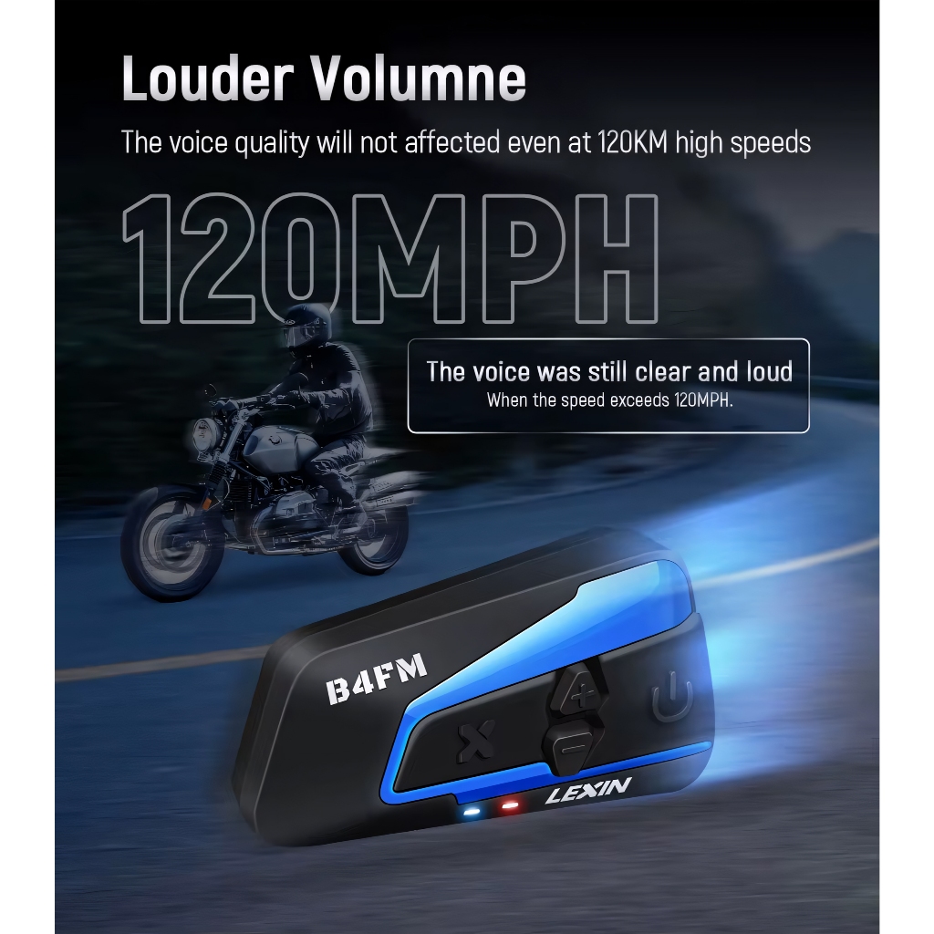 Lexin-B4FM-X Motocicleta Intercom, Bluetooth Capacete