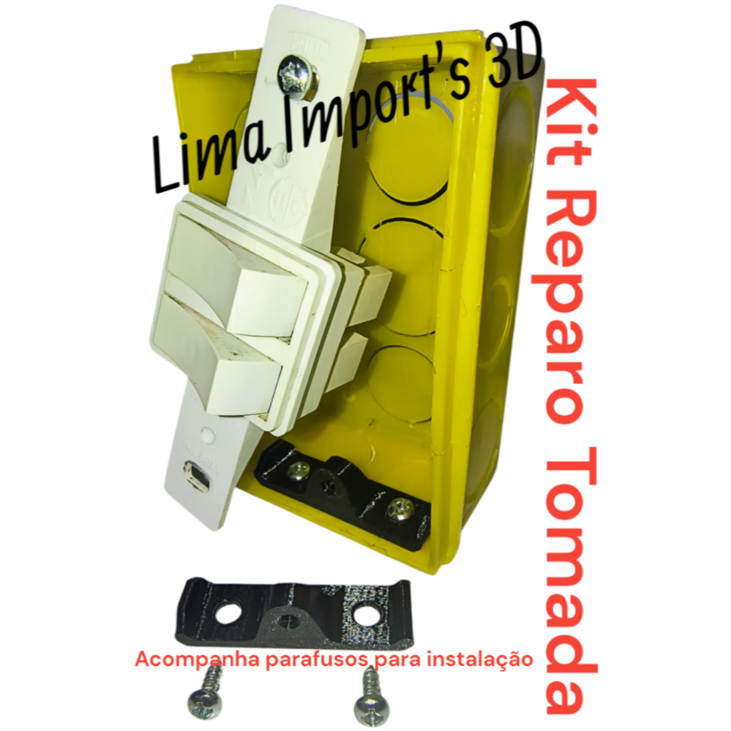 KIT 4 Reparo Tomada 4x2 Universal Parafuso Parede Salva Caixinha ...