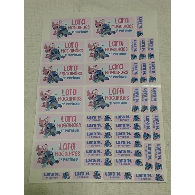 Kit 40 Etiquetas Escolares Personalizadas Ideal para Cadernos Livros e ...