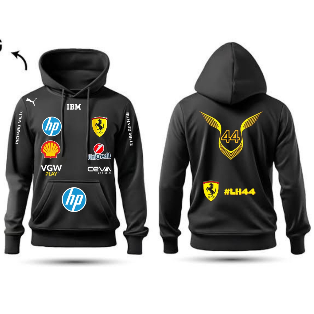 moletom lewis hamilton 44 lançamento 2025 equipe ferrari modelo f1