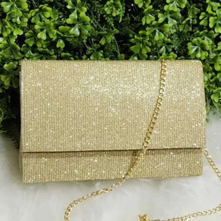 Bolsa festa com brilho e alça de corrente - Várias cores