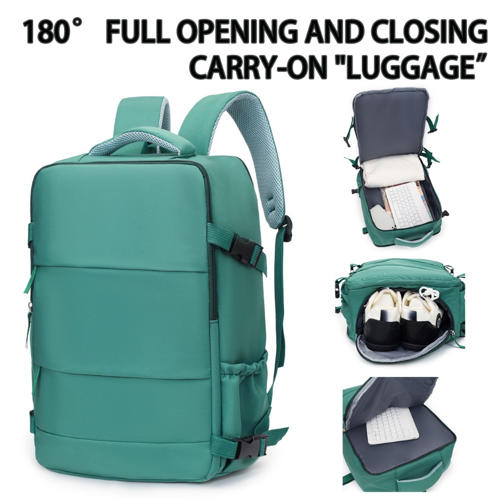 Large Pleated front zip pocket Waterproof Luggage Laptop Backpacks on wheels
