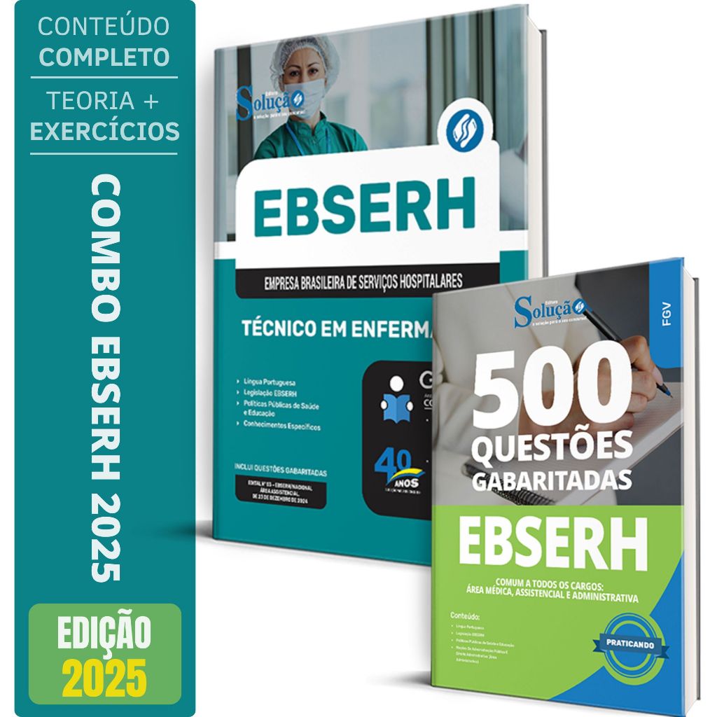 Kit Apostila Ebserh 2025 - Técnico Em Enfermagem + Caderno De Questões ...