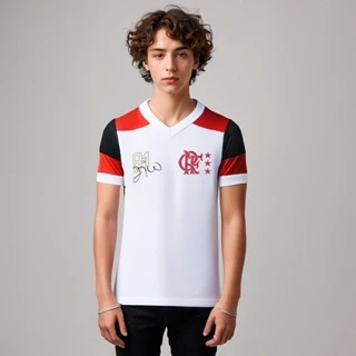 Camisa Flamengo Retrô Zico nº10 Mundial 1981 Dry Infantil Juvenil Branca