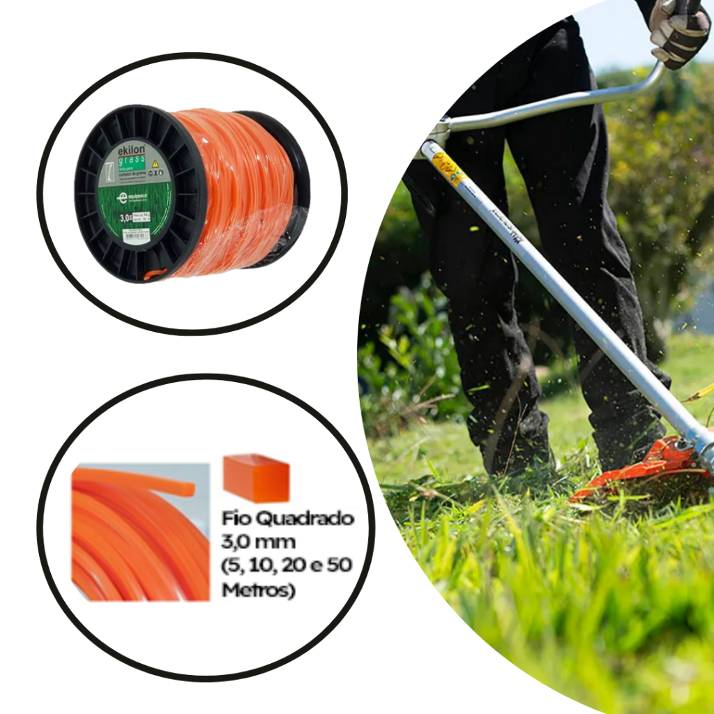 Fio de Nylon 3mm para Roçadeira Quadrado - Resistência e Durabilidade ...