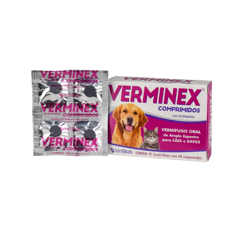 Vermífugo Verminex Para Cachorro Vetbras 4 Comprimidos | Shopee Brasil