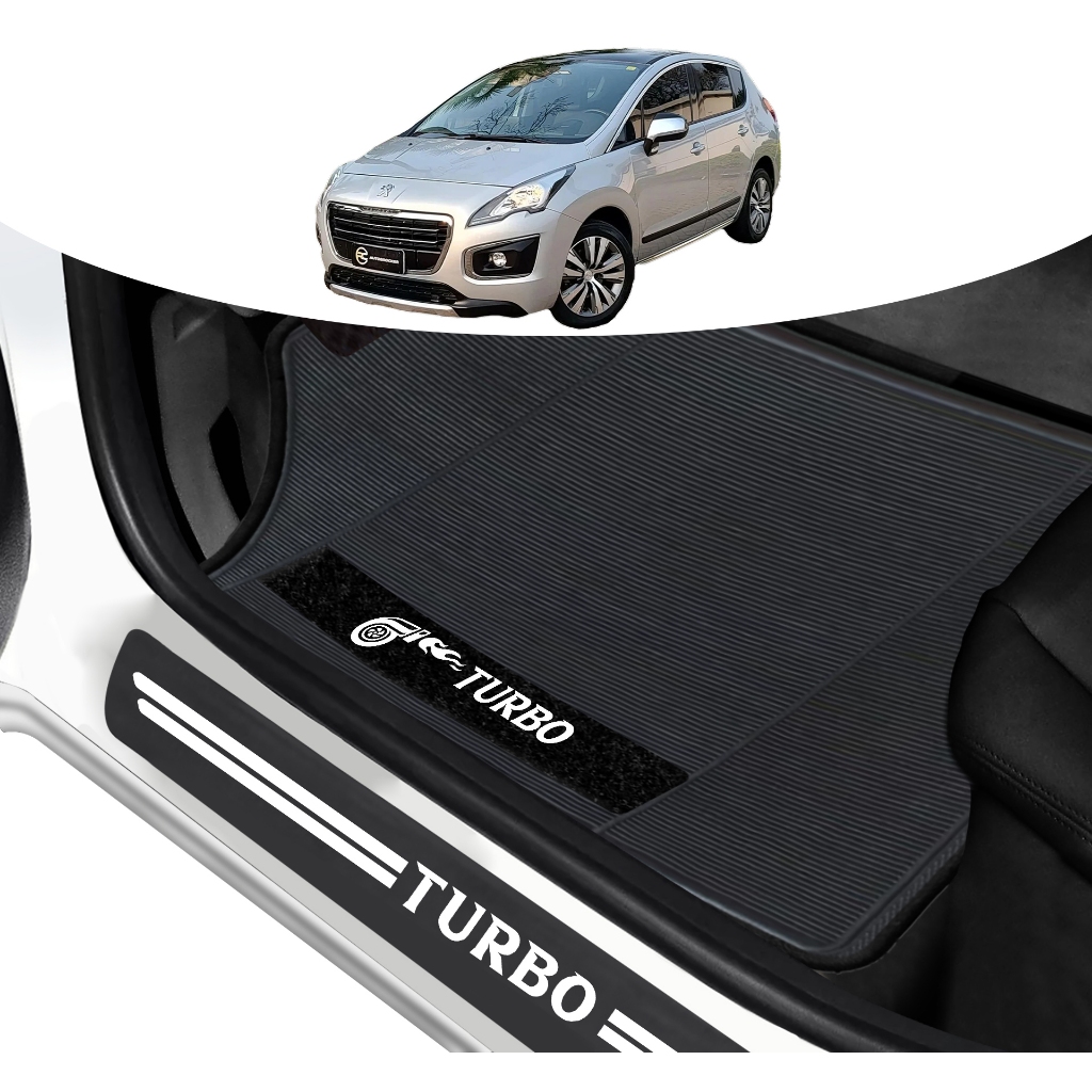 KIT TAPETE E SOLEIRA DE PORTA PEUGEOT 3008 CARRO UNIVERSAL PERSONALIZADO