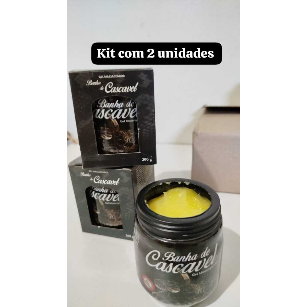Kit 2 Unidades Gel Banha De Cascavel - Massageadora Néctar