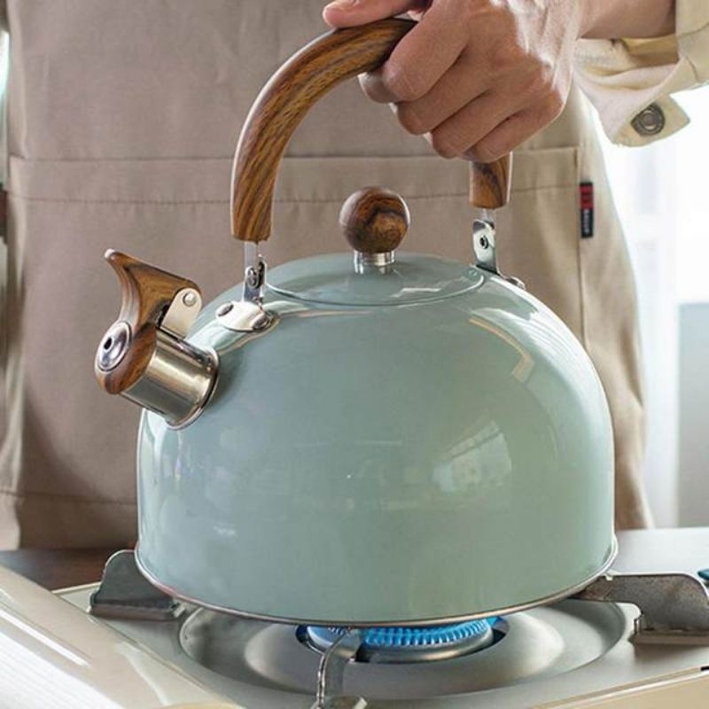 Chaleira De Inox Esmaltada 3L Com Apito Induo Preta, Branca E Verde - Ch  Caf gua Bule - Pode Ir No Fogo Resistente | Shopee Brasil