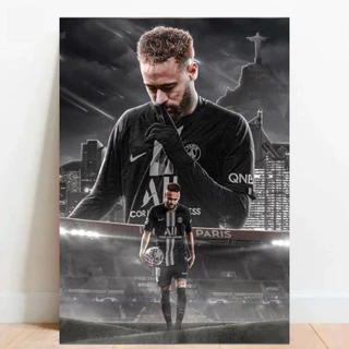 Quadro Placas Decorativas Neymar Futebol Jogador grande com ou sem moldura