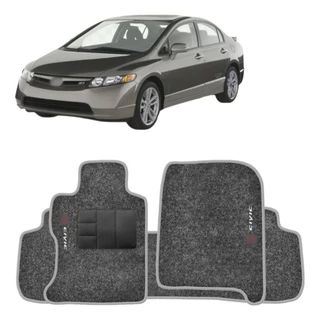 Kit de tapetes 3 Pçs Carpete Grafite New Civic 2007 08 A 2013