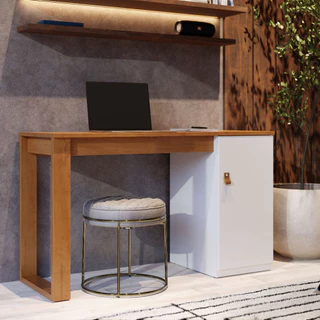 Mesa Escrivaninha Star Paris Para Escritório E Quarto De Estudo Com Gavetas E Prateleiras Multiuso