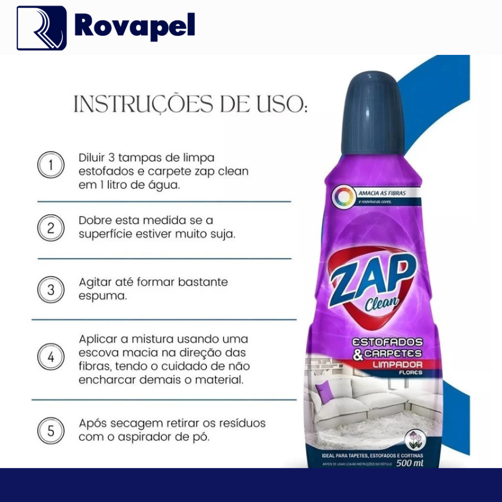Limpa Carpetes e Estofados Zap Clean 500ml | Shopee Brasil