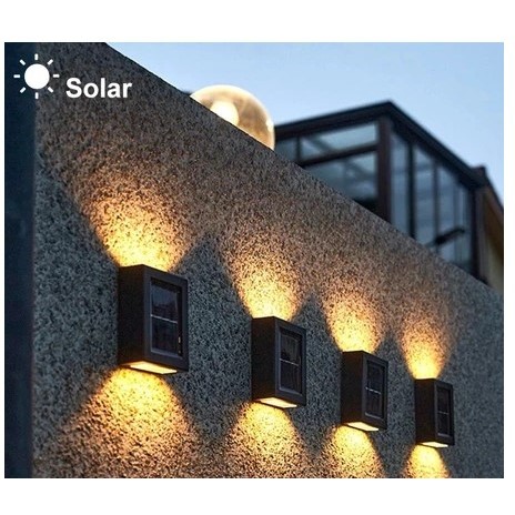KIT 10 Lâmpadas Solar Led De Parede Decoração Luz À Prova D'água Iluminação Exterior