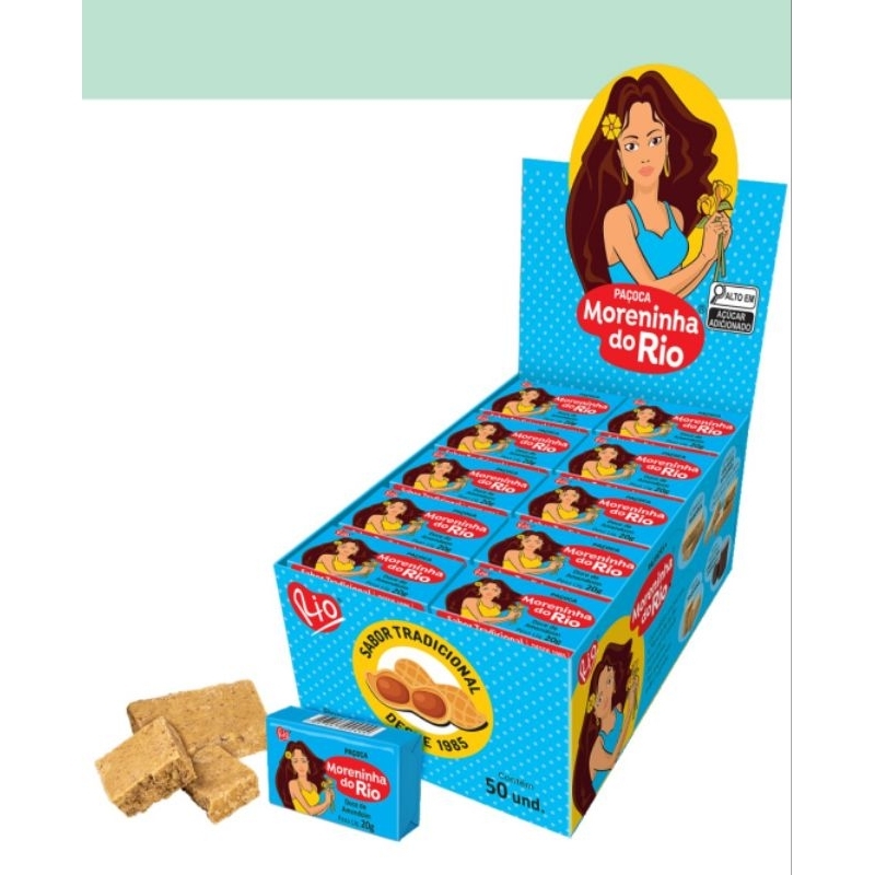 Paçoca Moreninha do Rio 50 Unidades QUADRADA EMBRULHADA | Shopee Brasil