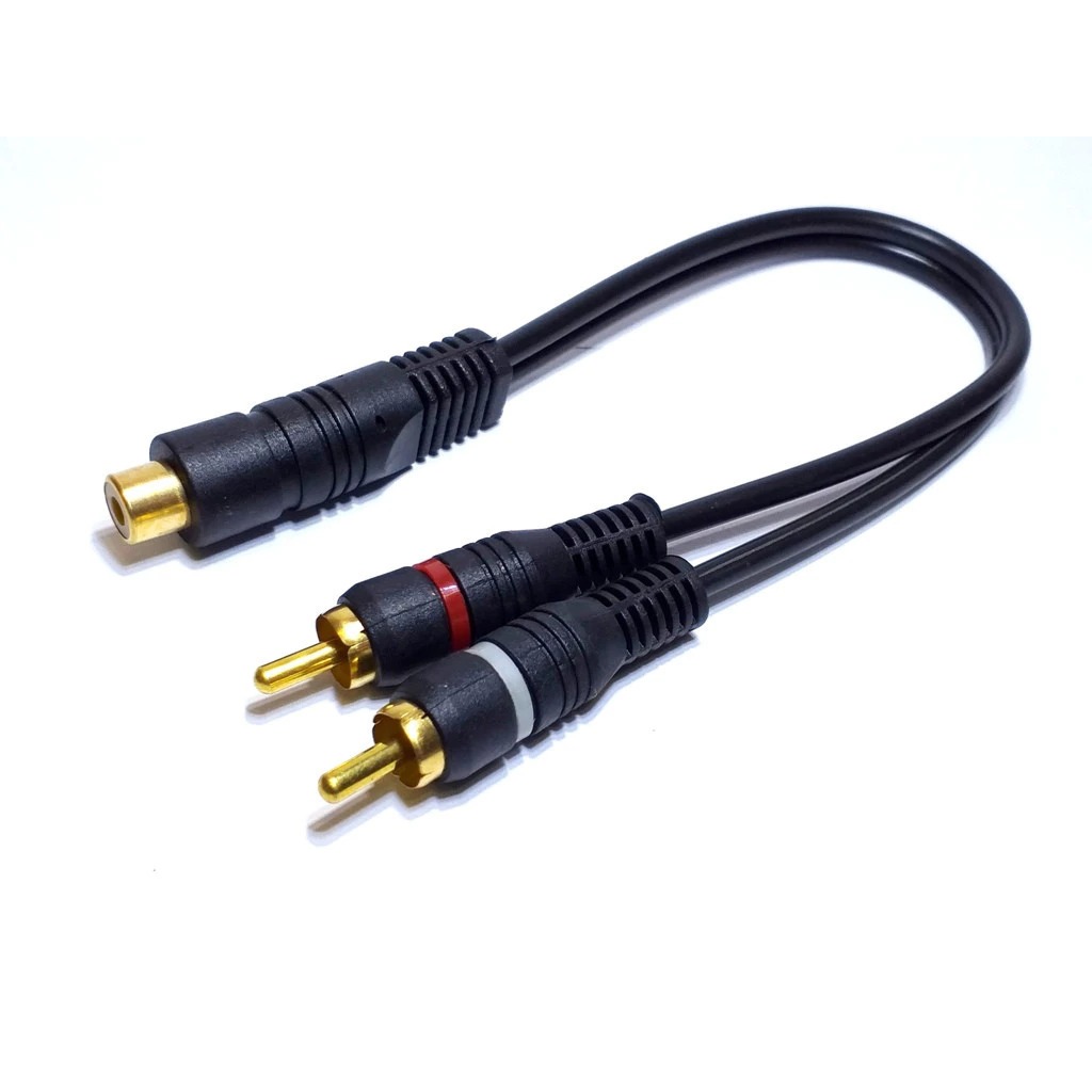 Cabo De Audio Y 2 Rca Macho 1 Femea 25 Cm 5mm Alta Qualidade