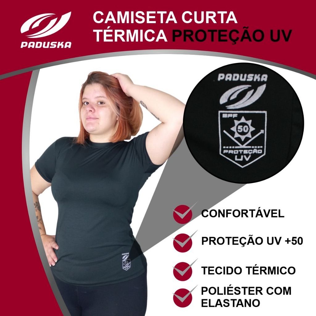 Camiseta feminina Plus SIze Dry-Fit Elastano Proteçao Solar
