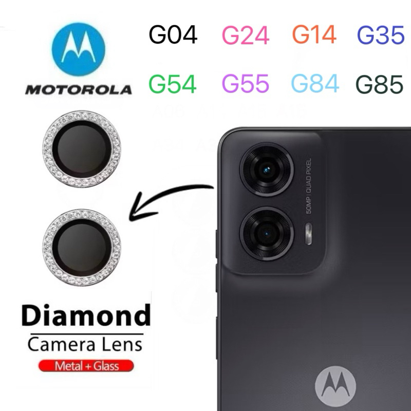 Kit Película Lente Câmera Brilho brilhante Diamante Para Motorola G04 ...