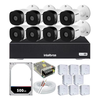 Kit 8 Câmeras 1120b Intelbras Hd Dvr Mhdx Full Hd 8Ch