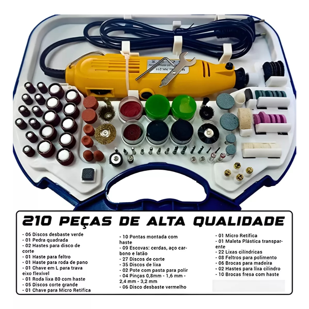 Micro Mini Retifica Profissional 500W Com Maleta | Shopee Brasil