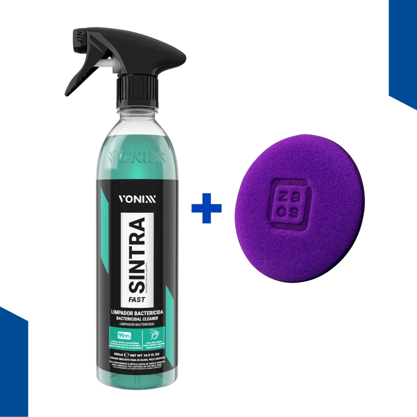 Sintra Fast 500ml Limpador de Plasticos e Painel + Aplicador de Espuma Roxo