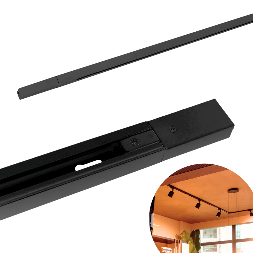 Trilho Eletrificado Elegance Sobrepor 110v/220v Bivolt Ip20 Preto Cod: 251100009 Avant