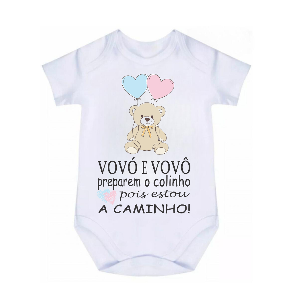 Body Bebê Vovó Vovô Preparam o Colinho Pois Estou a Caminho Gravidez ...
