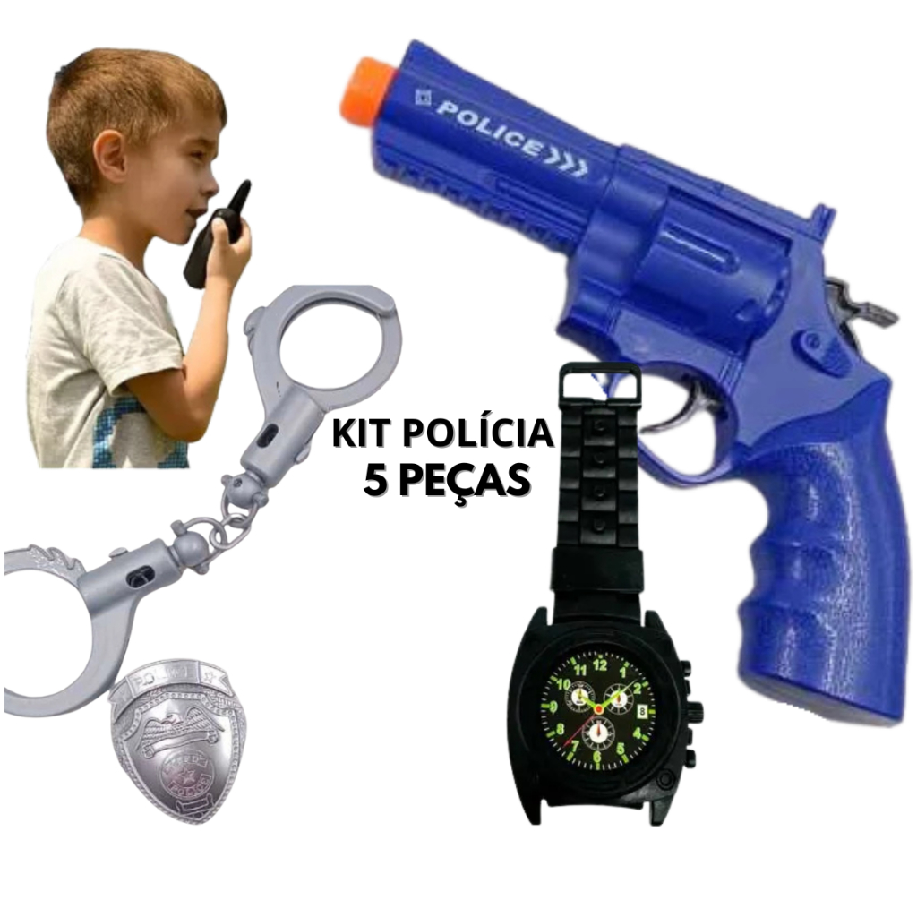Super Kit Policia Infantil Brinquedo Cores e Acessórios Diferentes 5 ...