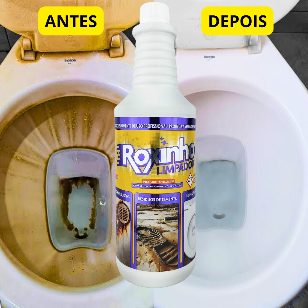ROXINHO CLAREADOR PREMIUM ORIGINAL LIMPA PISOS VASO SANITÁRIO TIRA ...