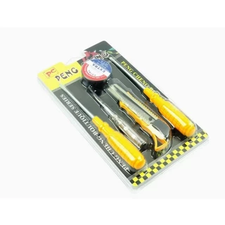 Kit Ferramentas Com 6 Peças - chave de fenda -chave de teste -estilete -fita isolante -chave Philips