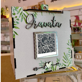 CAIXA PARA CASAMENTO LUA DE MEL PERSONALIZADA COM NOME E QRCODE