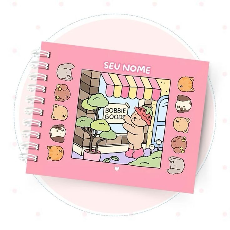 Livro de colorir CAPA DURA Bobbie Goods 100 ou 50 Folhas, caderno de ...