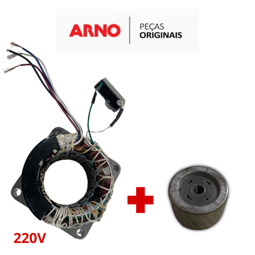 Bobina com fusivel + capacitor + Rotor para Ventilador Arno 220V ...