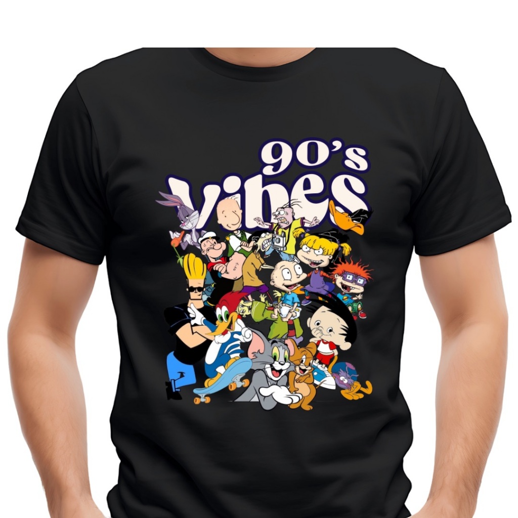Camiseta Unissex Desenhos Anos 90 Sucesso Anos 90 Pica Pau Tom e Jerry ...