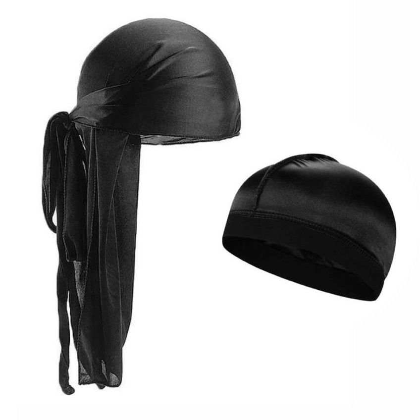 Tessuto Di Velluto Superiore Durag Accessori Per Capelli Cofano In Raso Colori Multipli Turbante Copricapo Cappelli Cinghie Lunghe Beanie Per Adulto - Foto 4